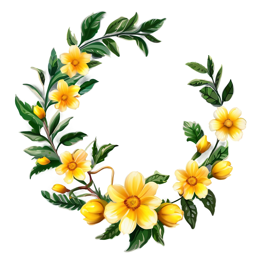 Yellow Flower Border Png 06122024 PNG image