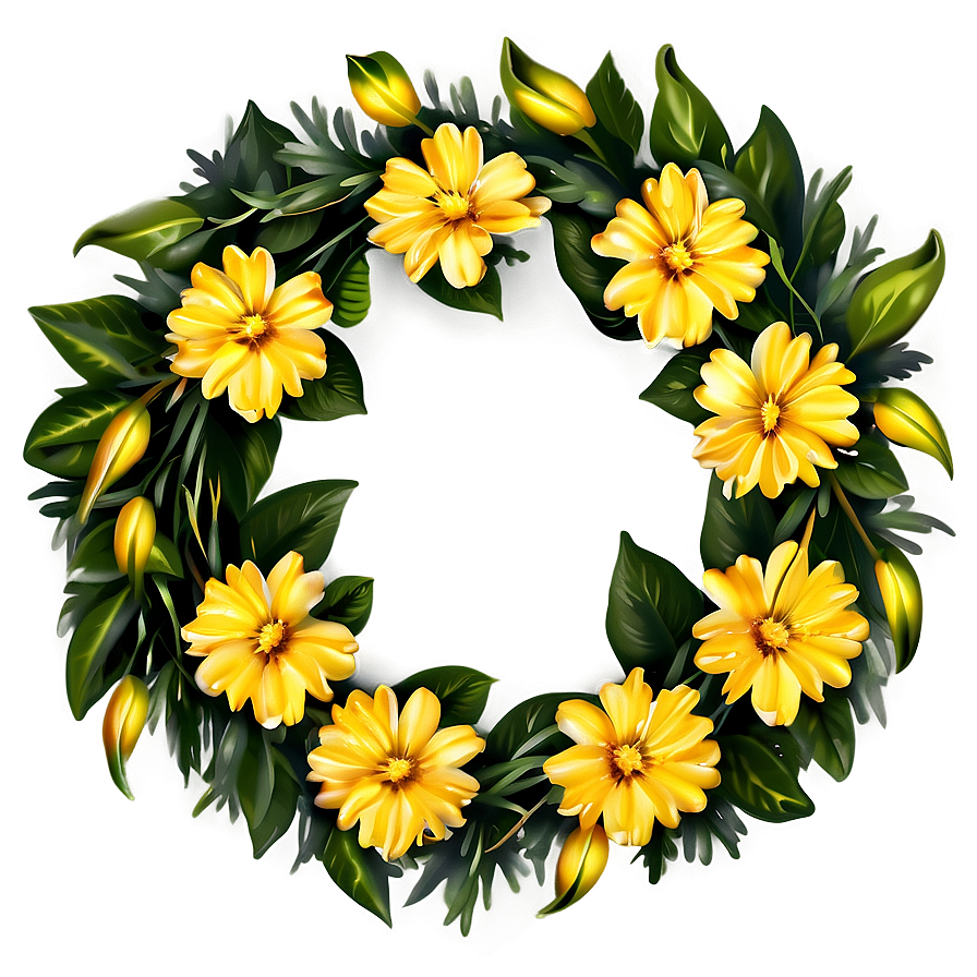 Yellow Flower Wreath Png Dnc16 PNG image