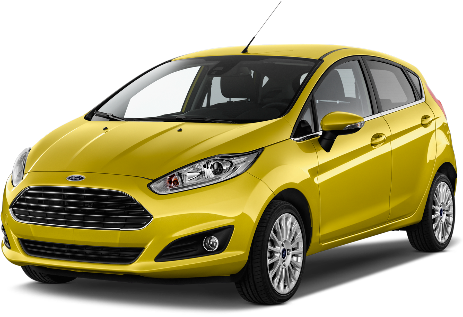 Yellow Ford Fiesta Compact Car PNG image