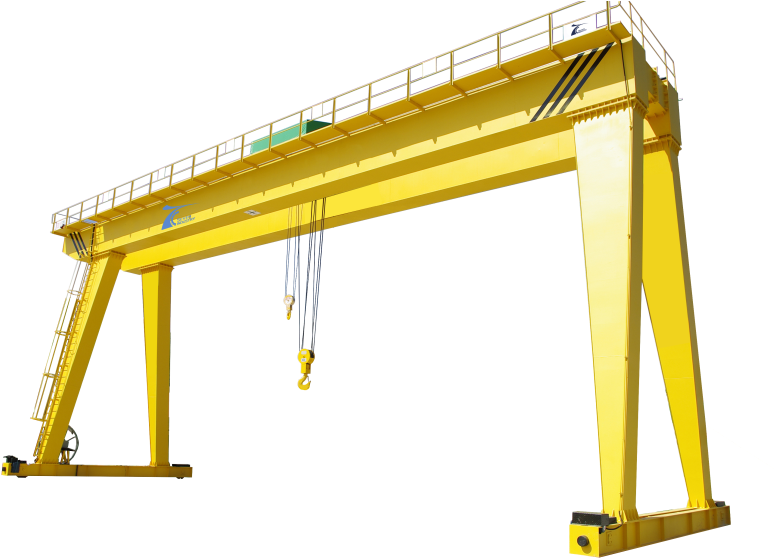 Yellow Gantry Crane PNG image