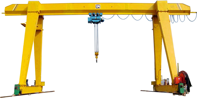 Yellow Gantry Crane PNG image