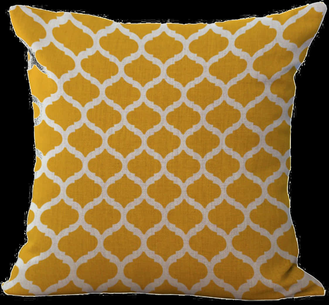 Yellow Geometric Pattern Pillow PNG image