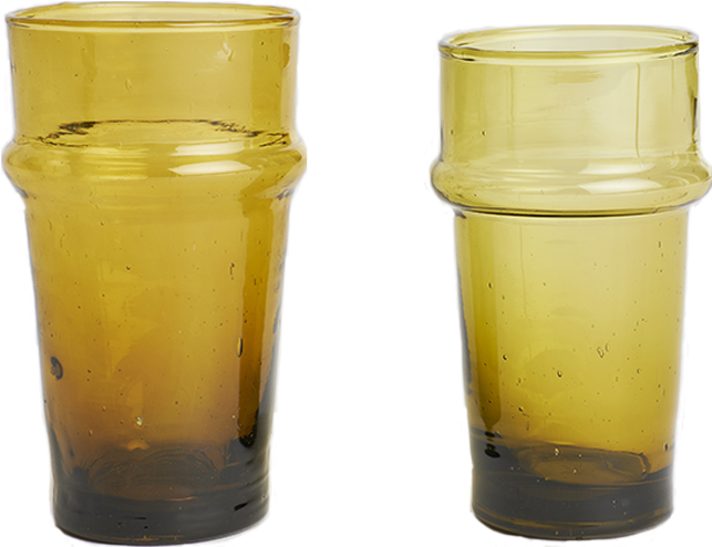 Yellow Glass Tumblers Transparent Background PNG image
