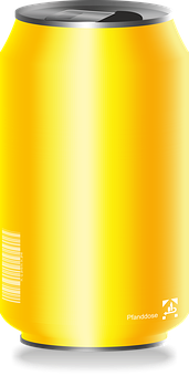 Yellow Gradient Soda Can PNG image