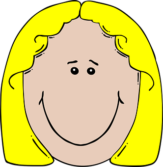 Yellow Haired Cartoon Face PNG image