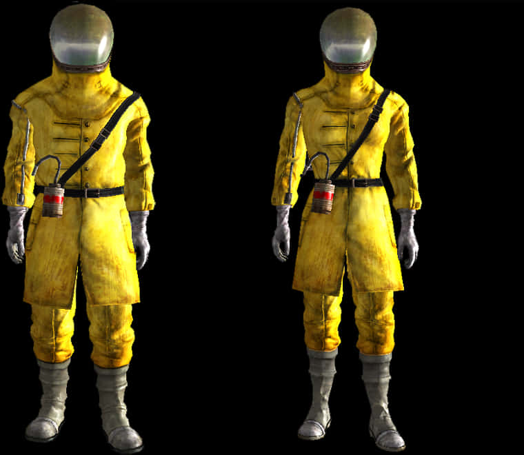 Yellow Hazmat Suit3 D Model PNG image