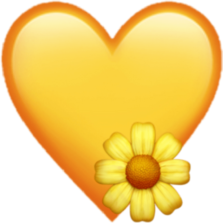 Yellow Heart Daisy Sticker PNG image