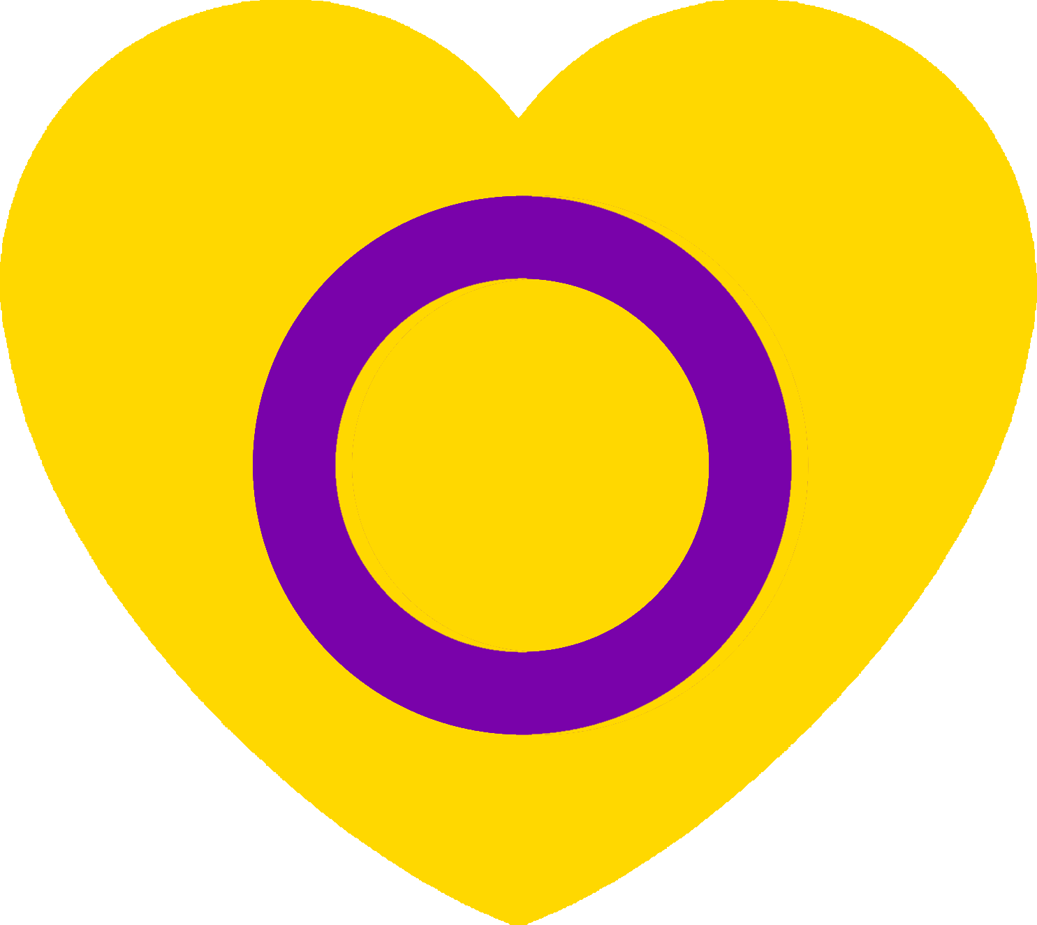 Yellow Heart With Purple Circle PNG image