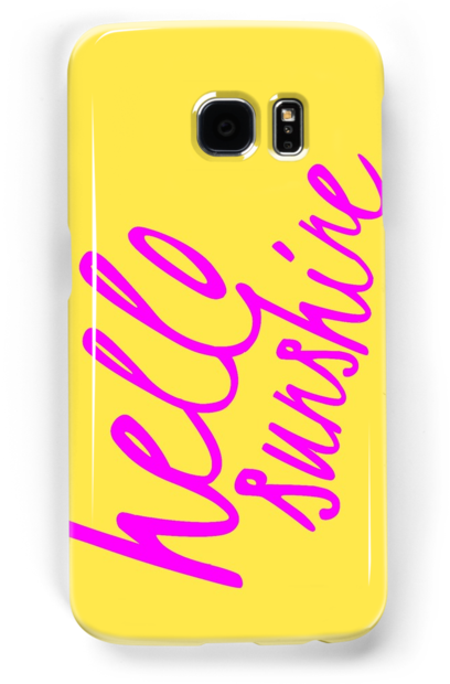 Yellow Hello Sunshine Phone Case PNG image