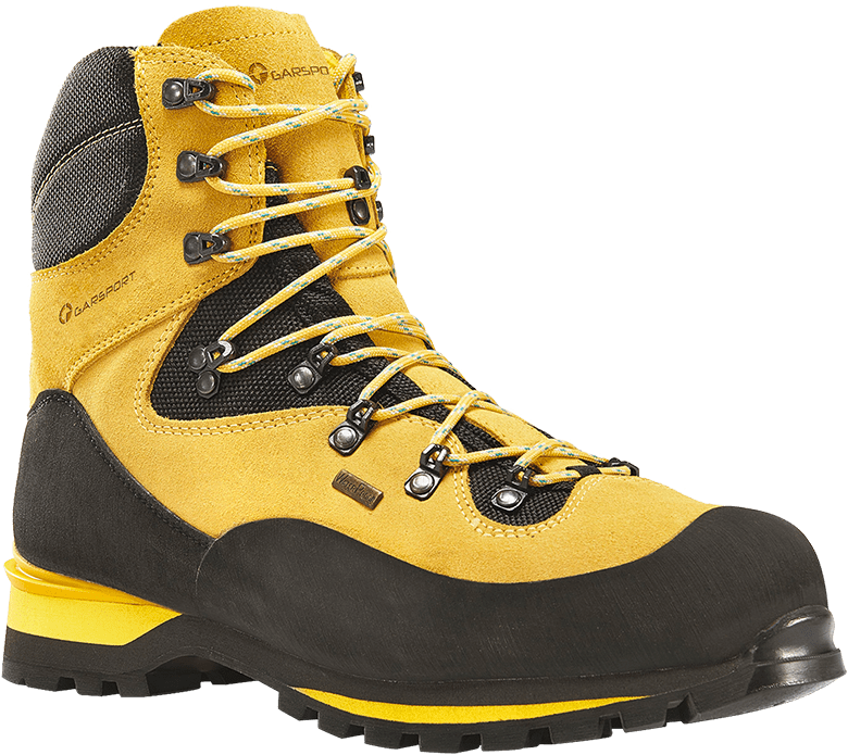 Yellow Hiking Boot Side View PNG image