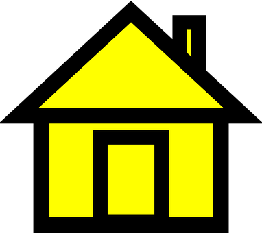 Yellow House Iconon Black Background PNG image