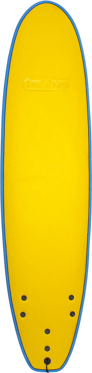 Yellow Island Surfboard Standing Vertical PNG image