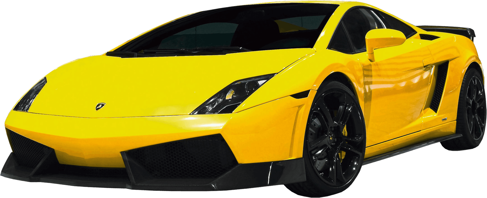 Yellow Lamborghini Gallardo Side View PNG image