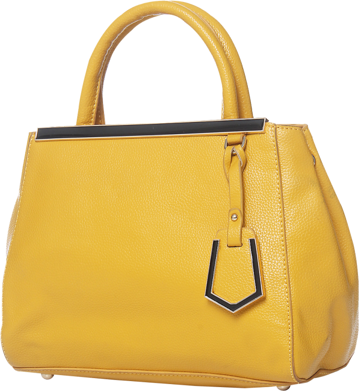 Yellow Leather Handbag Isolated PNG image