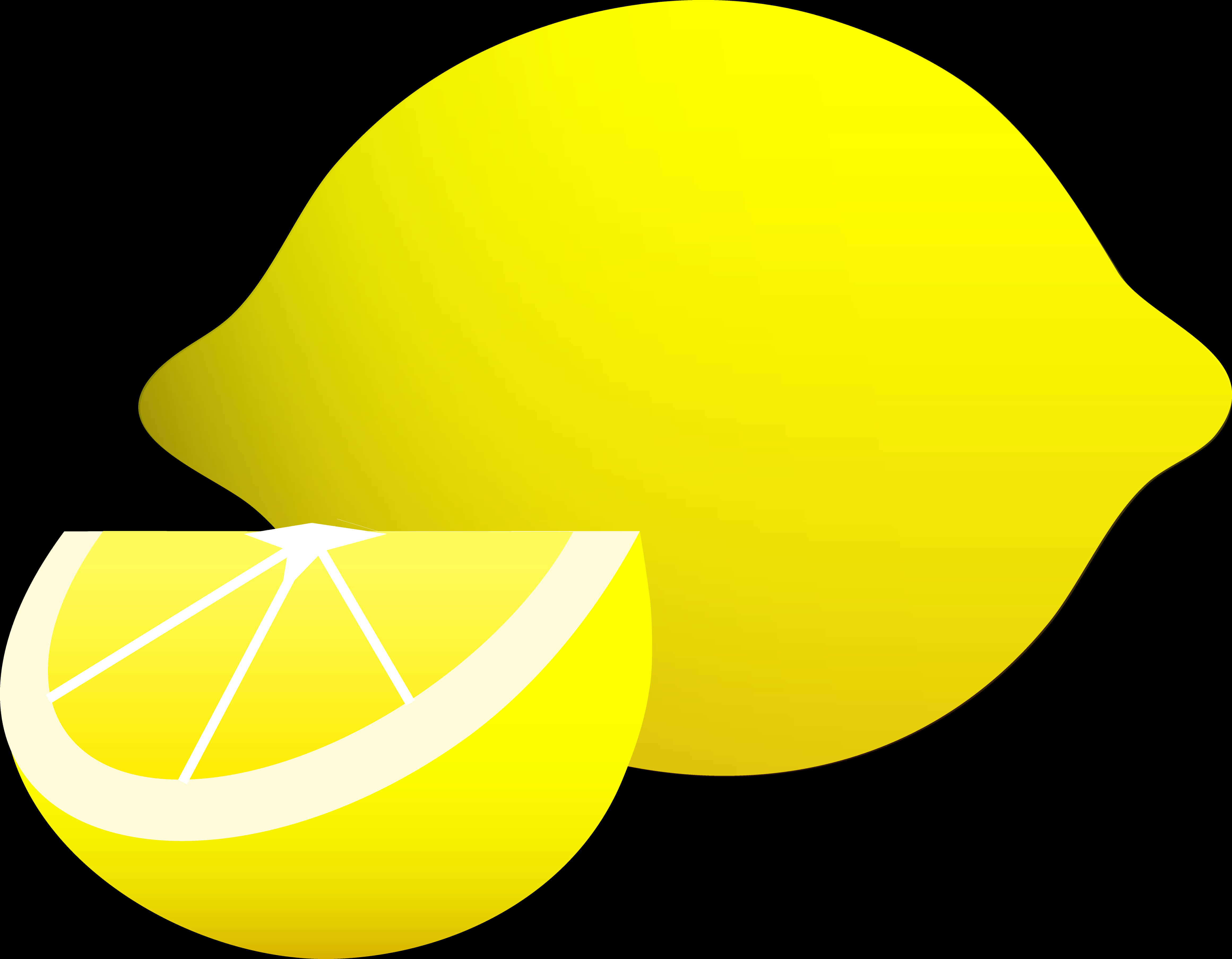 Yellow Lemonand Slice Graphic PNG image