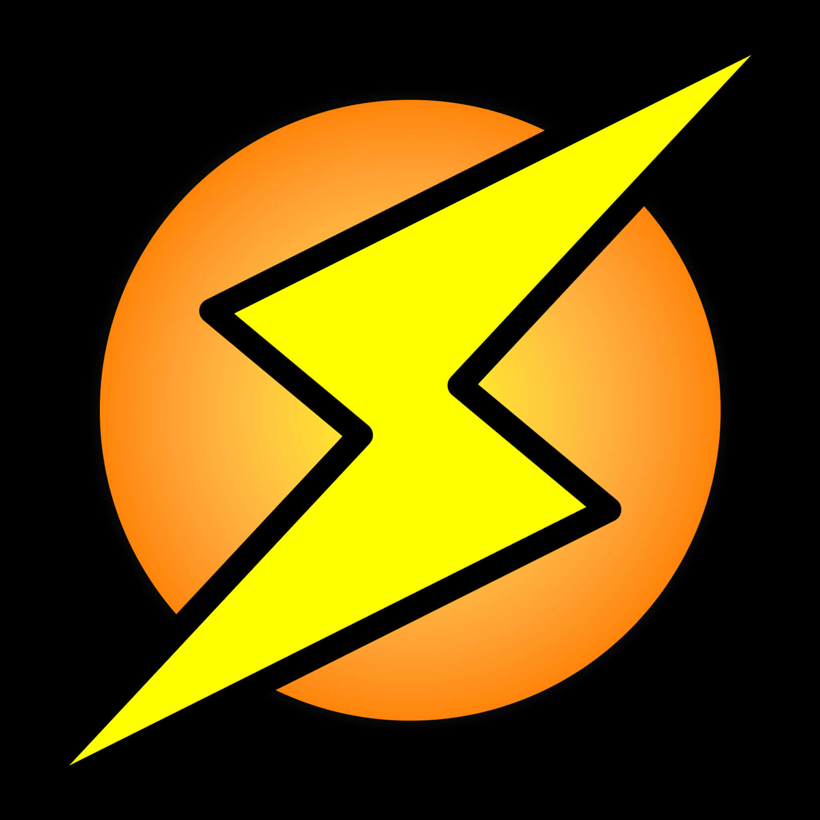 Yellow Lightning Bolt Icon PNG image