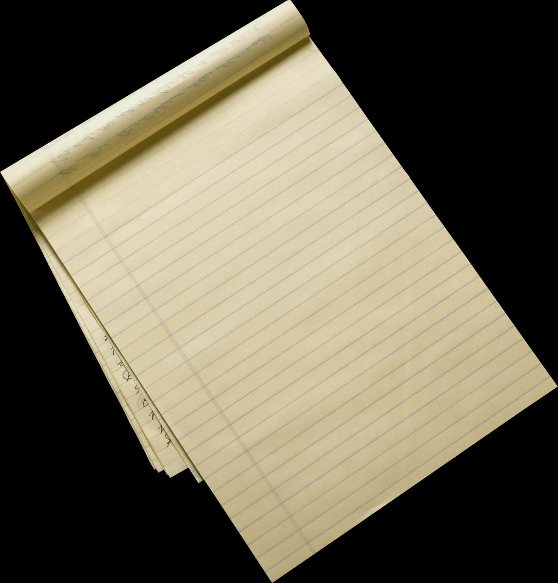 Yellow Lined Paper Pad PNG image