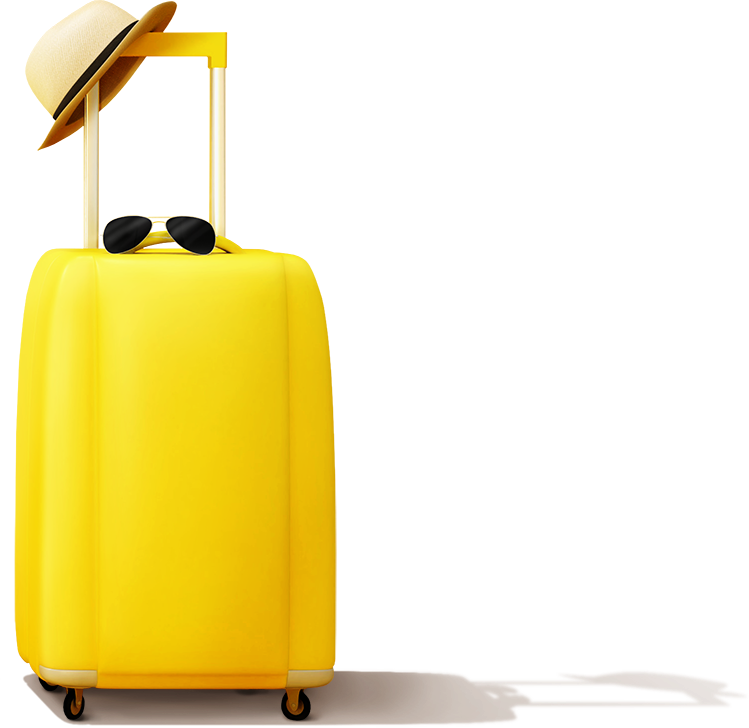 Yellow Luggage Bag Travel Accessories PNG image