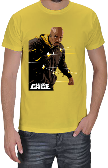 Yellow Luke Cage Tshirt Design PNG image