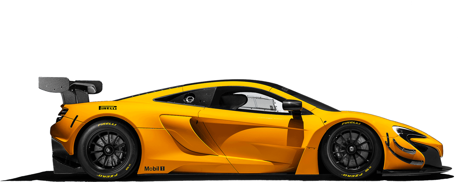 Yellow Mc Laren Side Profile PNG image