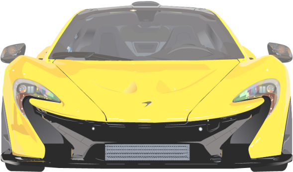 Yellow Mc Laren Sports Car Front View PNG image