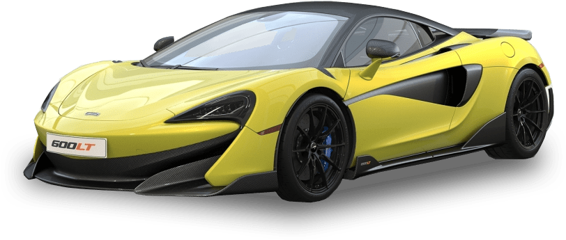 Yellow Mc Laren600 L T Side View PNG image