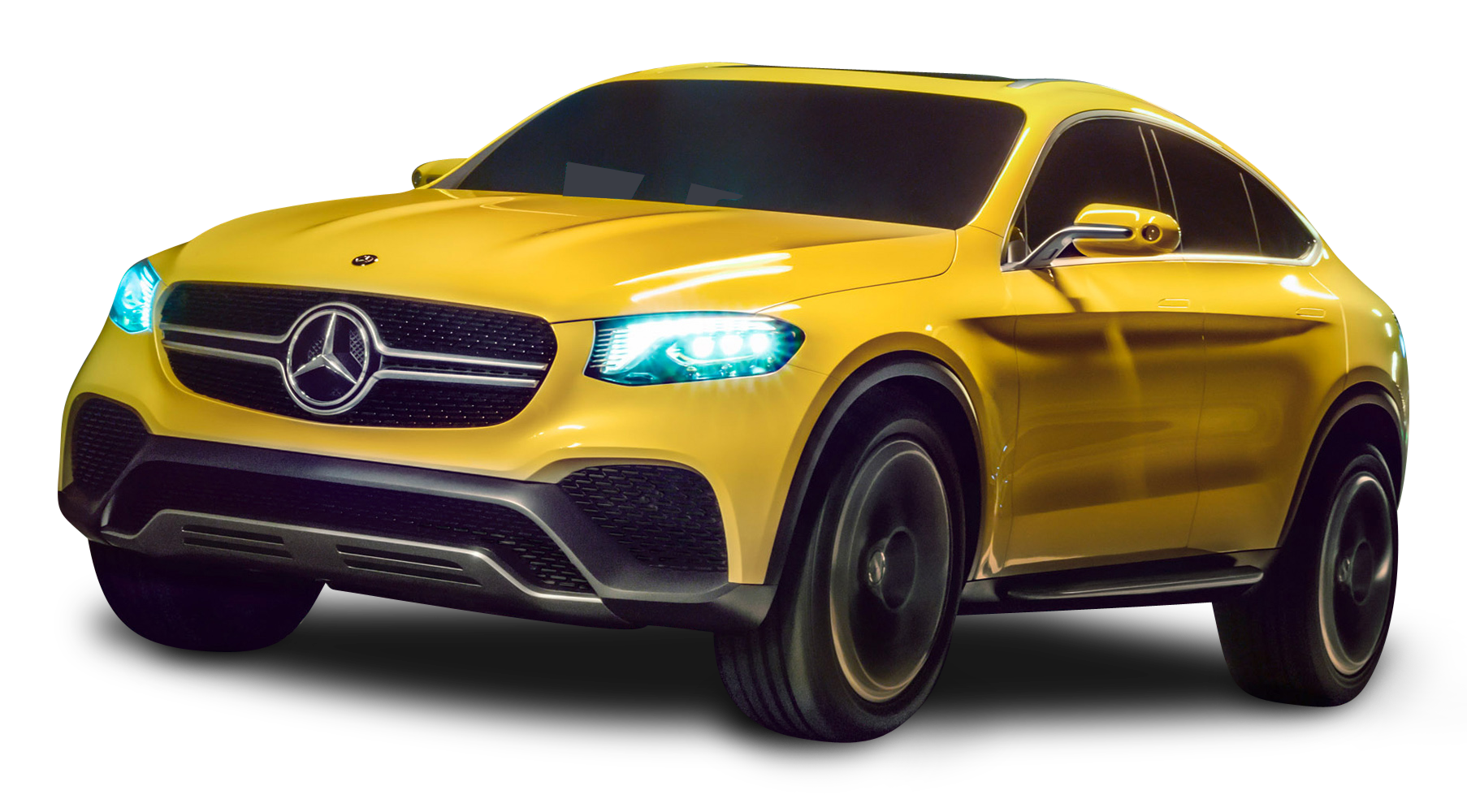 Yellow Mercedes Benz Coupe S U V PNG image