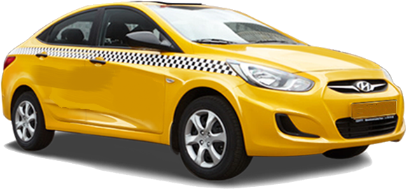 Yellow Modern Taxi Cab PNG image