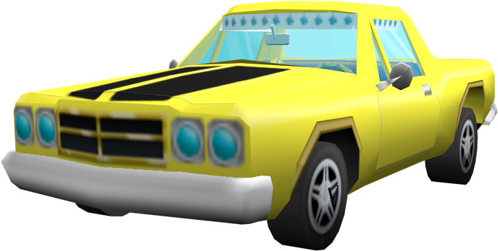 Yellow Muscle Car3 D Model PNG image