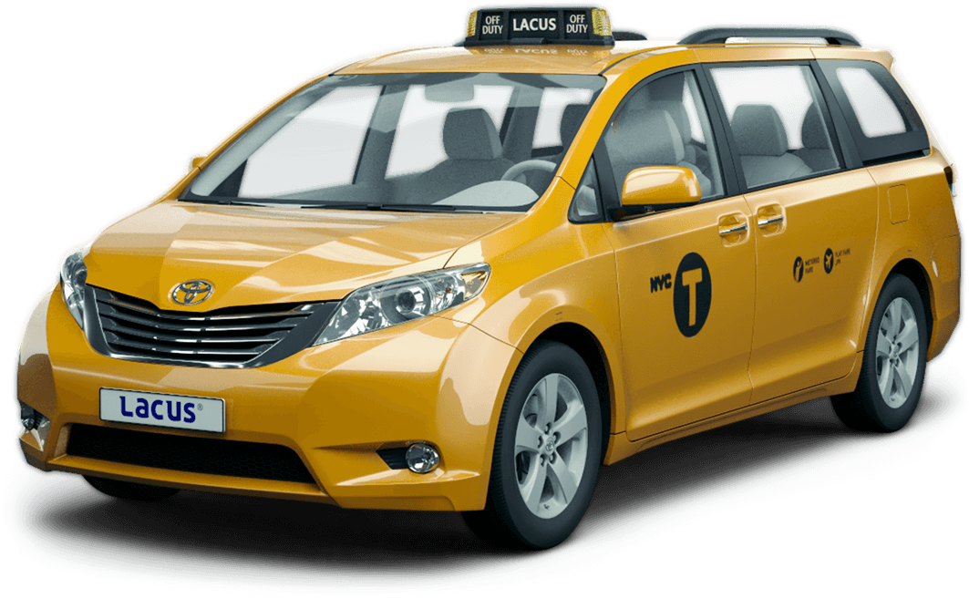 Yellow N Y C Taxi Minivan PNG image