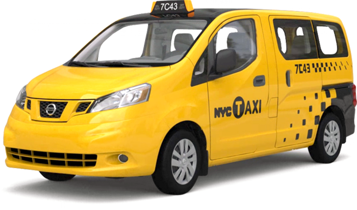 Yellow N Y C Taxi Van PNG image