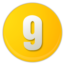 Yellow Number9 Icon PNG image