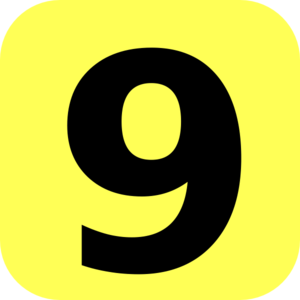 Yellow Number9 Icon PNG image