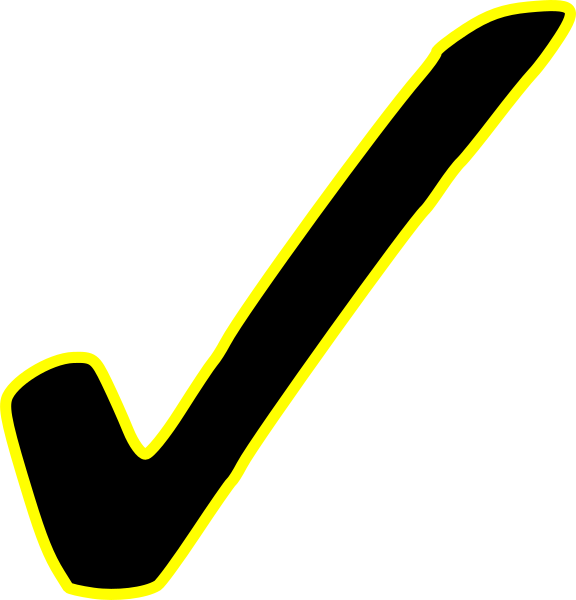 Yellow Outlined Black Checkmark PNG image