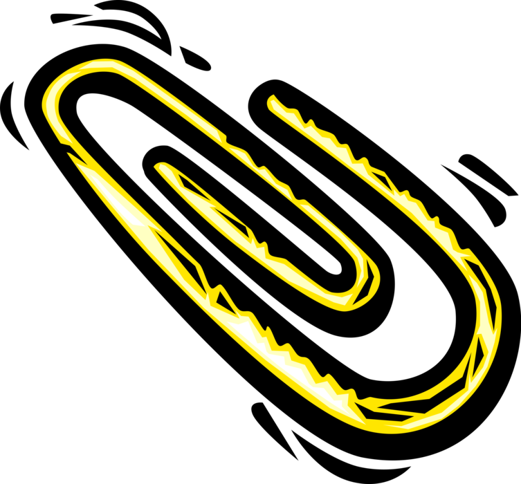 Yellow Outlined Paperclip PNG image