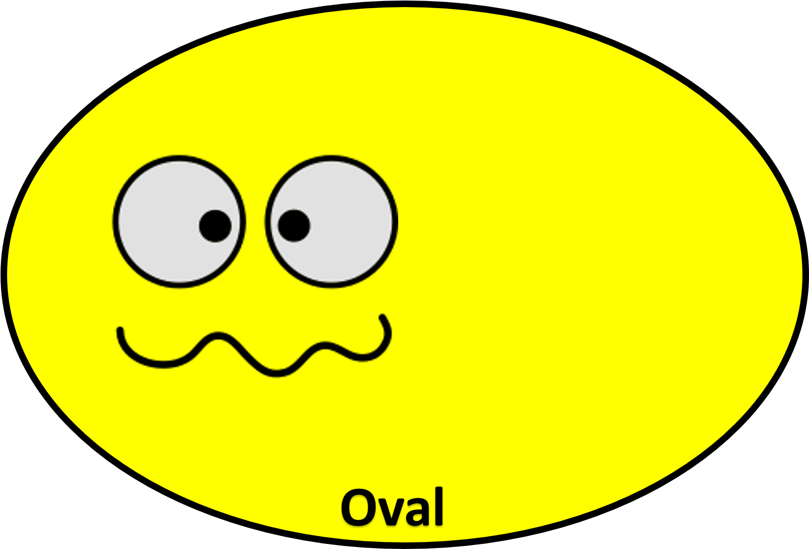 Yellow Oval Cartoon Face PNG image