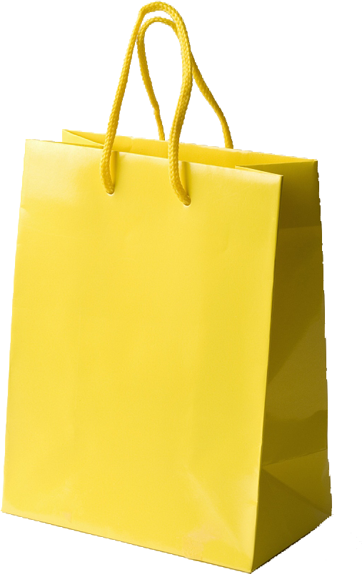 Yellow Paper Shopping Bag PNG image