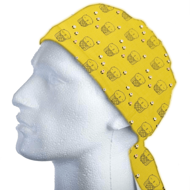 Yellow Patterned Head Bandana Mannequin PNG image