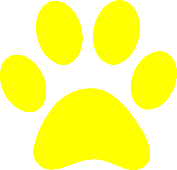 Yellow Paw Print Graphic PNG image