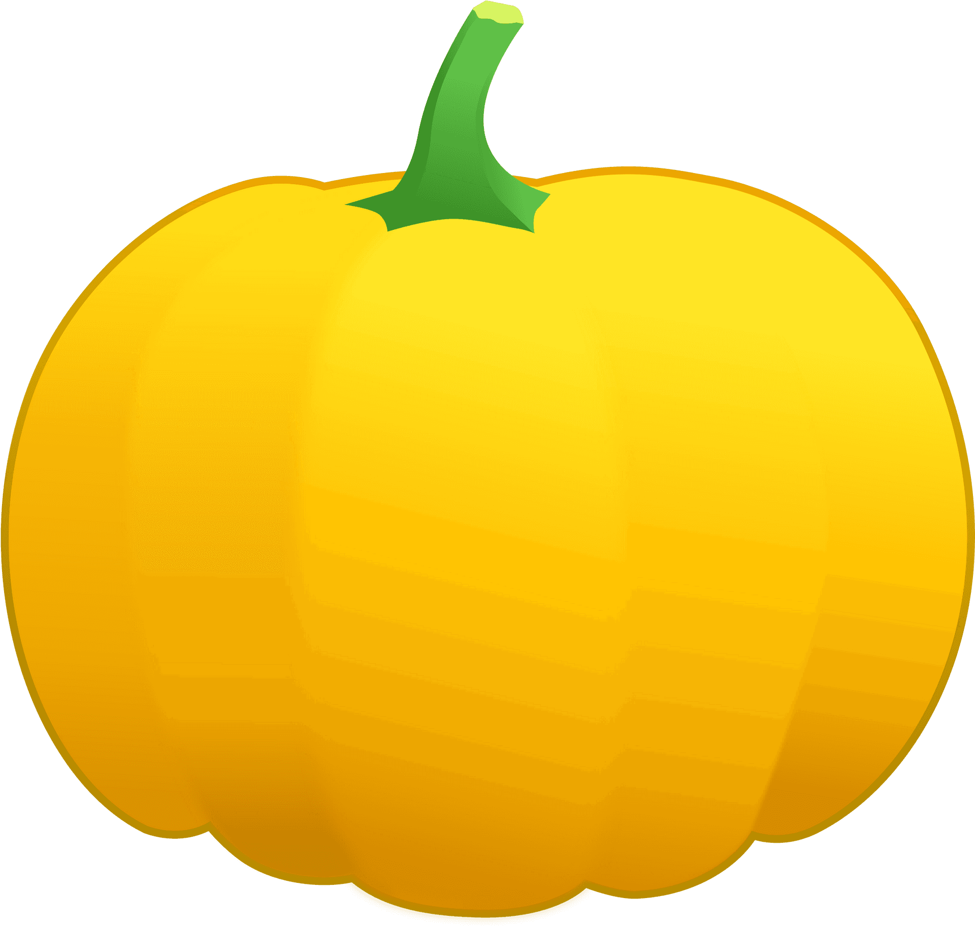 Yellow Pumpkin Cartoon Illustration PNG image