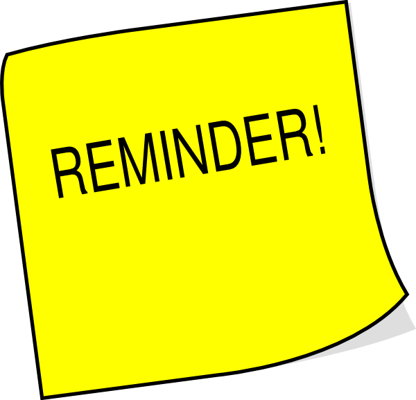 Yellow Reminder Sticky Note PNG image