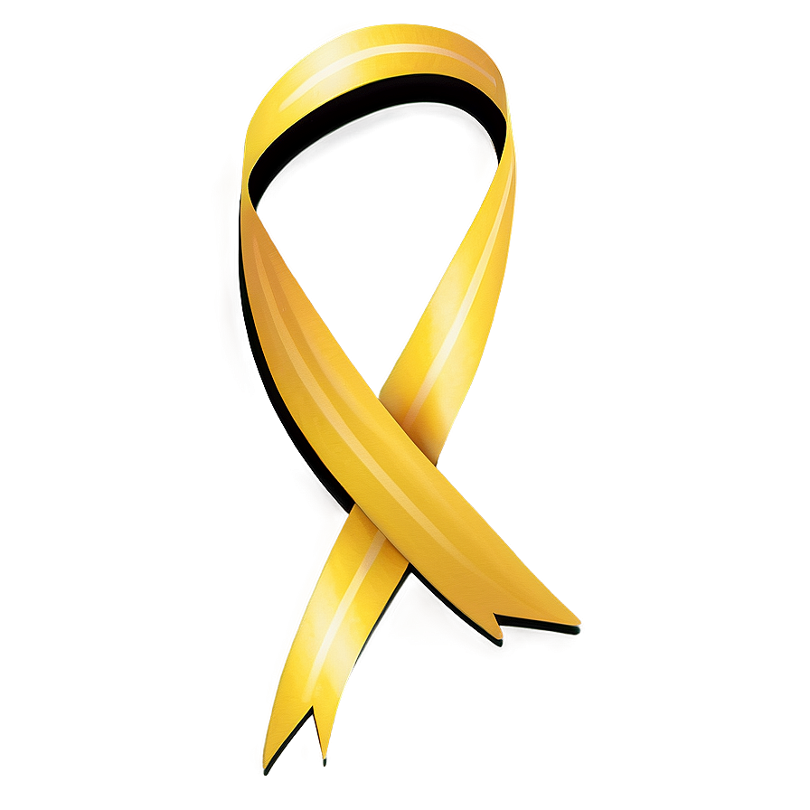 Yellow Ribbon On White Png 06262024 PNG image