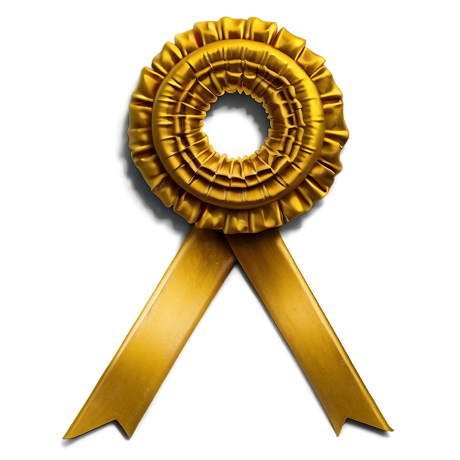 Yellow Ribbon Rosette Png Iuf48 PNG image