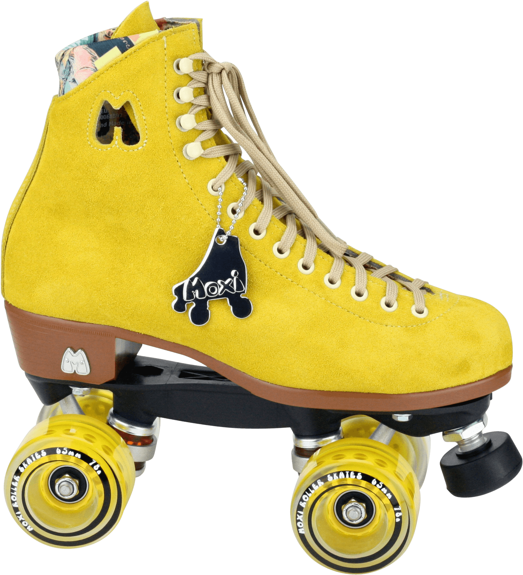 Yellow Roller Skatewith Keychain PNG image