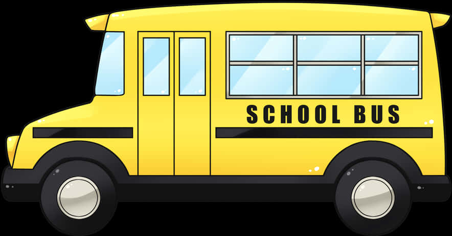 Yellow School Bus Cartoon PNG image
