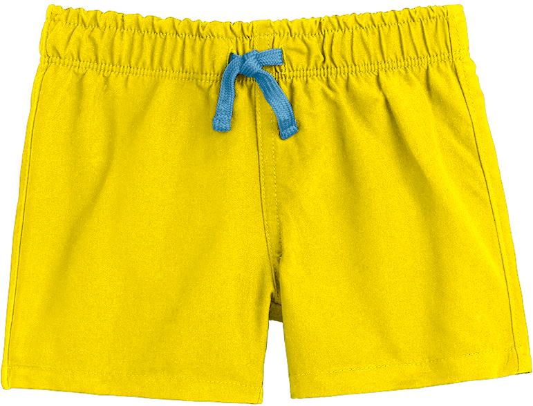 Yellow Shortswith Blue Drawstring PNG image