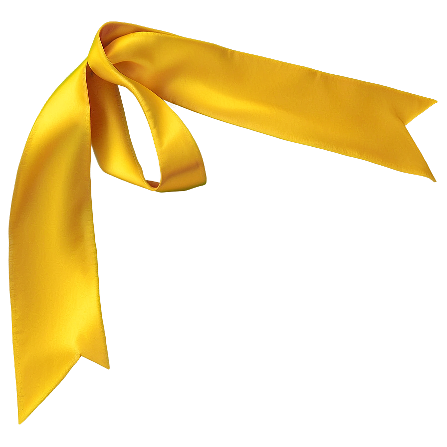 Yellow Silk Ribbon Png 06262024 PNG image