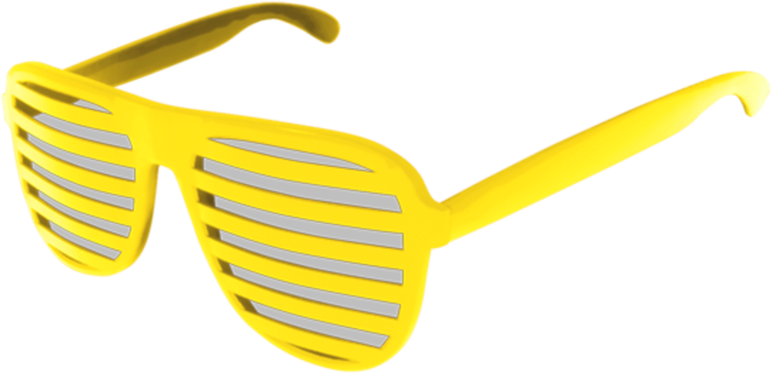 Yellow Slatted Shutter Shades Sunglasses PNG image