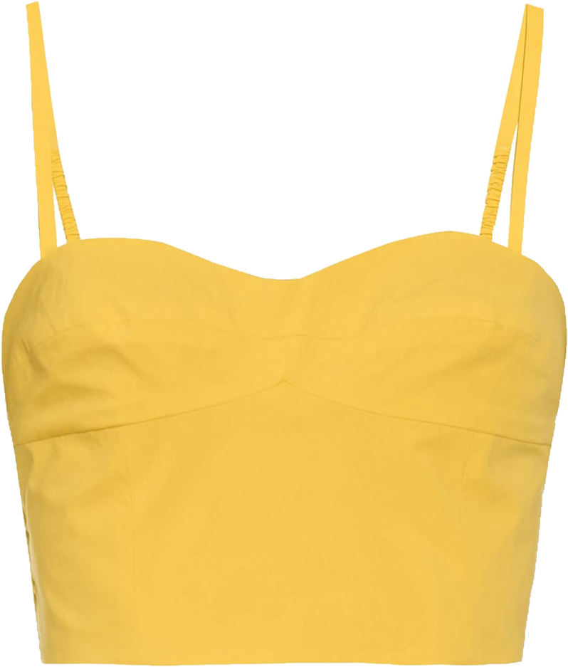 Yellow Spaghetti Strap Crop Top PNG image