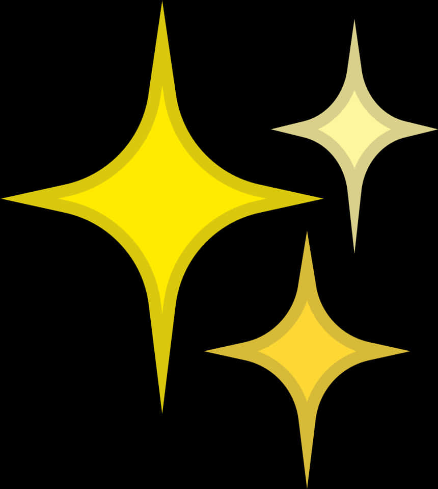 Yellow Sparkleson Black Background PNG image